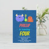 Invitation Enfants sur mesure Aliens Monstres spatiaux Casque (Debout devant)