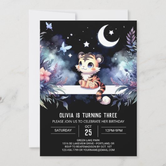 Invitation Enfants Sweet Tiger Anniversaire (Devant)