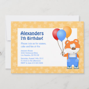 Invitation Enfants Teddy Bear Fête d'anniversaire