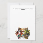 Invitation Enfants thème pirate anniversaire trésor poitrine  (Dos)