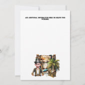 Invitation Enfants thème pirate anniversaire trésor poitrine  (Dos)