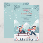 Invitation Enfants Traîneau (Devant / Derrière)