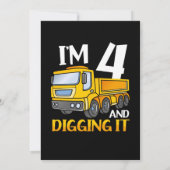 Invitation Enfants Trois 4ans 4ème Anniversaire Construction  (Dos)