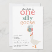 Invitation Enfants Une oie sotte 1ère mignonne fête d'anniver (Devant)