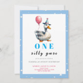 Invitation Enfants une oie sotte premier anniversaire (Devant)