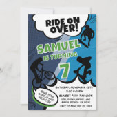 Invitation Enfants Vélo, Ski et Scooter Anniversaire (Devant)