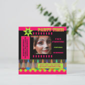 Invitation Enfants Visage Peinture Anniversaire Fête Invitati (Debout devant)