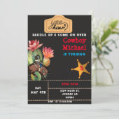 Invitation Enfants Wild West Cactus Anniversaire Garçon (Debout devant)