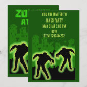 Invitation Enfants Zombie Apocalypse (Devant / Derrière)