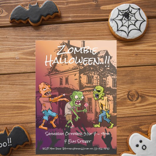 Invitation Enfants Zombie Halloween
