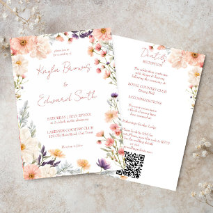Invitation Enfiler des fleurs sauvages de boho pastel tout en