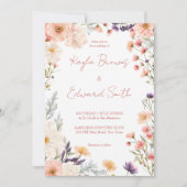 Invitation Enfiler des fleurs sauvages de boho pastel tout en (Devant)