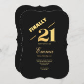 Invitation Enfin 21 Anniversaire (Devant / Derrière)