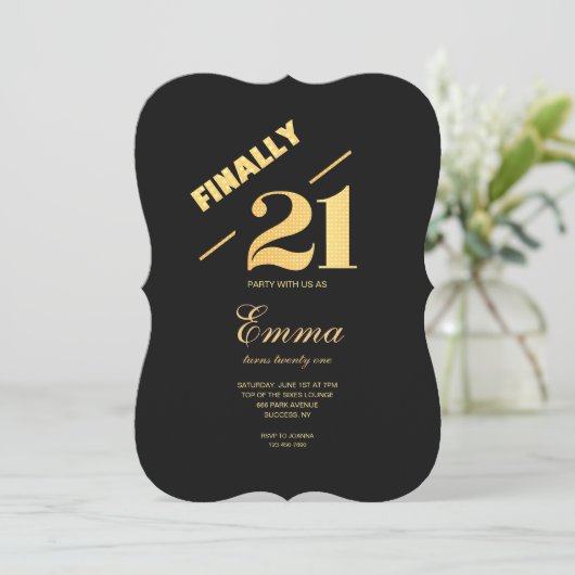 Invitation Enfin 21 Anniversaire (Debout devant)