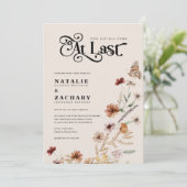 Invitation Enfin À Dernier Fleur sauvage Boho Mariage (Debout devant)