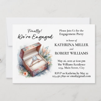 Invitation Enfin ! Nous sommes engagés, Elegant Engagement Pa