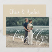 Invitation Enfin obtenant à économies mariées de | la date (Devant / Derrière)