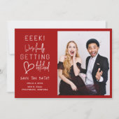 Invitation Enfin Obtenir Mariage Hitché Enregistrer La Date (Devant)