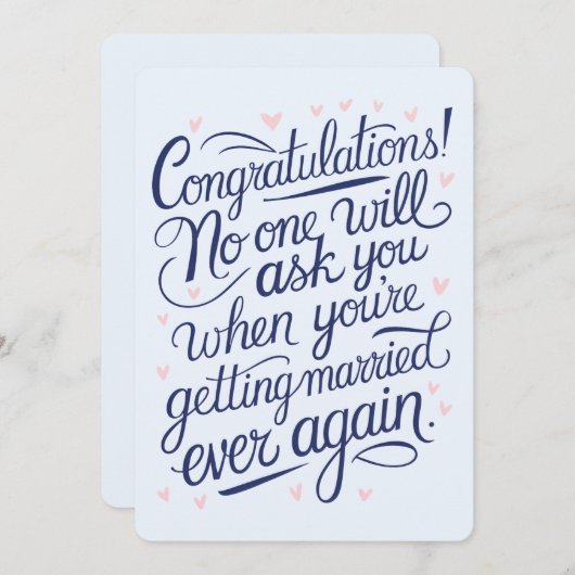 Invitation Enfin Se Marier Couples Amoureux Mariage (Devant / Derrière)