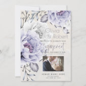 Invitation ENGAGEMENT | Fleurs de Lilac Rustique et Pivoine A (Devant)