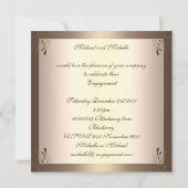 Invitation Engagement Glamour Crème Fleur Or (Dos)