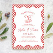Invitation Engagement Party That’s Amore Italian Red Gingham