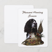 Invitation English Springer Spaniel avec faisan  (Devant / Derrière)