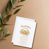 Invitation Engrenage à la main graduation de Casquette doré