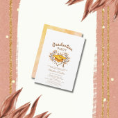 Invitation Engrenage à la main graduation de Casquette doré