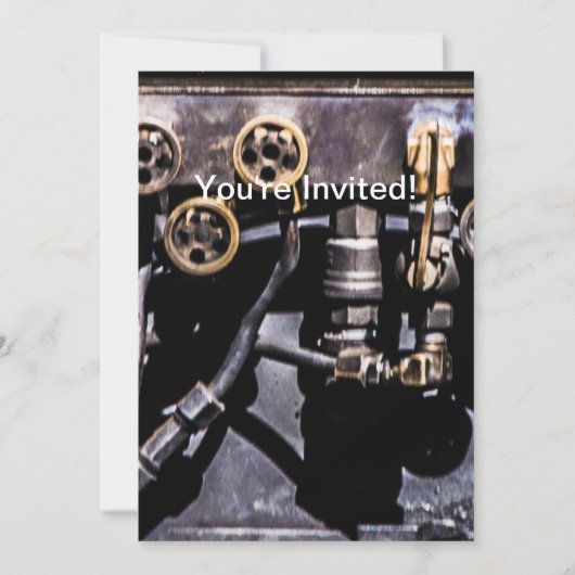 Invitation Engrenages et jauges à vapeur (Devant)