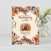 INVITATION ENJOY A FEAST WITH SEASONAL FLOWERS AND TURKEY (Debout devant)