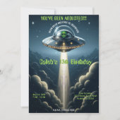 Invitation Enlèvement Alien UFO Nuages Bleus Fête d'Anniversa (Devant)