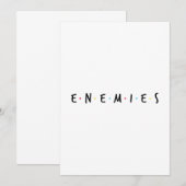 Invitation ennemis pas amis drôle (Devant / Derrière)