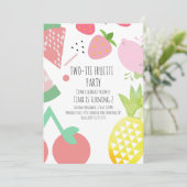 Invitation Énormes Fruits Tropicaux Tutti Fruitti d'Été (Debout devant)