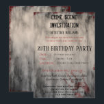 Invitation Enquête sur la scène de crime 20e fête d'anniversa<br><div class="desc">Cool grungy Crime Scene Investigation 20th Birthday Party modèle pour ses événements d'anniversaire. Tout le texte, la police, la couleur de police est entièrement personnalisable pour répondre à vos besoins, si vous voulez de l'aide pour customiser votre produit ou des produits correspondants, s'il vous plaît contactez-moi par mon magasin et...</div>
