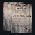 Invitation Enquête sur la scène de crime 30e fête d'anniversa<br><div class="desc">Cool grungy Crime Scene Investigation 30th Birthday Party modèle pour ses événements d'anniversaire. Tout le texte, la police, la couleur de police est entièrement personnalisable pour répondre à vos besoins, si vous voulez de l'aide pour customiser votre produit ou des produits correspondants, s'il vous plaît contactez-moi par mon magasin et...</div>