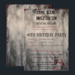 Invitation Enquête sur la scène de crime 40e fête d'anniversa<br><div class="desc">Cool grungy Crime Scene Investigation 40th Birthday Party modèle pour ses événements d'anniversaire. Tout le texte, la police, la couleur de police est entièrement personnalisable pour répondre à vos besoins, si vous voulez de l'aide pour customiser votre produit ou des produits correspondants, s'il vous plaît contactez-moi par mon magasin et...</div>