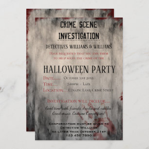 Invitation Enquête sur la scène de crime Parti d'Halloween