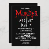 Invitation enquête sur un meurtre mystère Meurtre (Devant / Derrière)