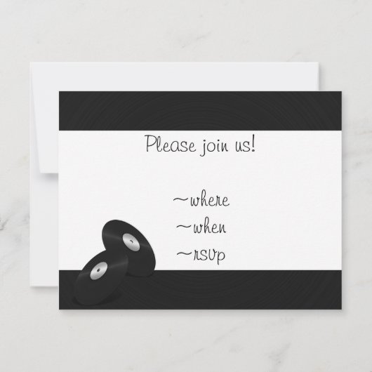 Invitation Enregistrement LP Vinyl Look (Dos)