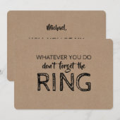 Invitation Enregistrer La Bague - Drôle Proposition Du Porteu (Devant / Derrière)