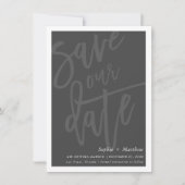 Invitation ENREGISTRER LA brosse DATE en lettres script fusai (Devant)