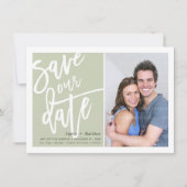 Invitation ENREGISTRER LA brosse DATE texte texte vert (Devant)