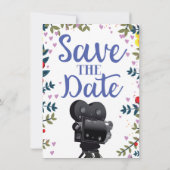Invitation Enregistrer La Caméra De Film Mariage Date (Dos)