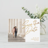 Invitation Enregistrer la colonne Date Modern Gold Parties sc (Debout devant)