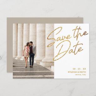 Invitation Enregistrer la colonne Date Modern Gold Parties sc