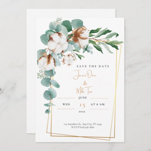 Invitation enregistrer la date (Devant / Derrière)