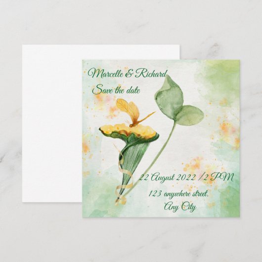 Invitation enregistrer la date (Devant / Derrière)