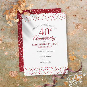 Invitation Enregistrer la date 40e anniversaire du Mariage Ru