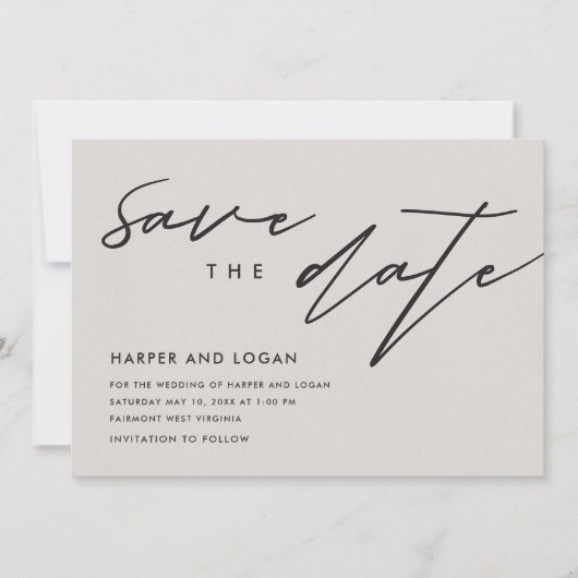 Invitation Enregistrer la date à la ligne simple (Devant)